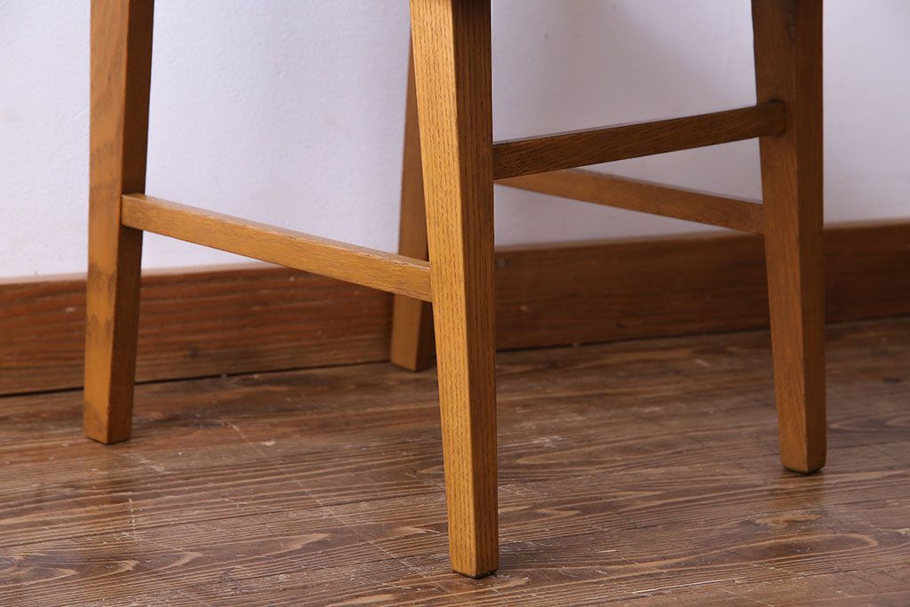 レトロ家具　昭和レトロ　タモ材　爽やかなカラーがおしゃれなチェア(椅子、ダイニングチェア、ワークチェア)です。