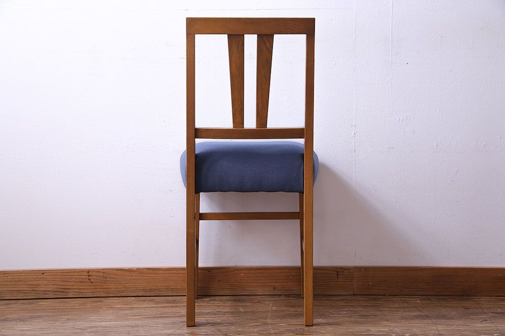 レトロ家具　昭和レトロ　タモ材　爽やかなカラーがおしゃれなチェア(椅子、ダイニングチェア、ワークチェア)です。