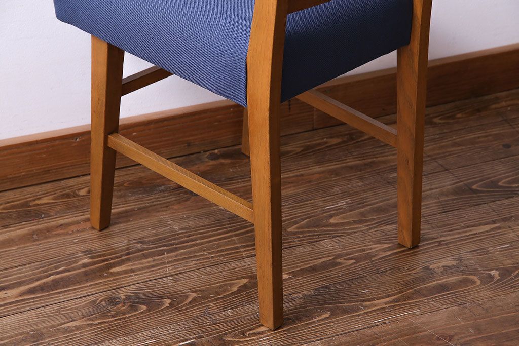 レトロ家具　昭和レトロ　タモ材　爽やかなカラーがおしゃれなチェア(椅子、ダイニングチェア、ワークチェア)です。