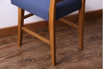 レトロ家具　昭和レトロ　タモ材　爽やかなカラーがおしゃれなチェア(椅子、ダイニングチェア、ワークチェア)です。