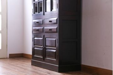 中古　松本民芸家具　G-1型　面取りカップボード(食器棚、本棚)(定価約41万4千円)(3)