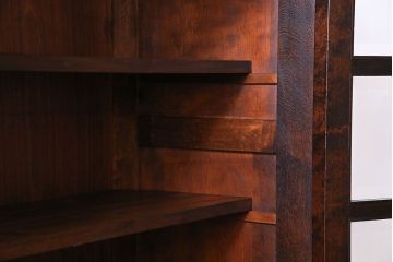 中古　松本民芸家具　G-1型　面取りカップボード(食器棚、本棚)(定価約41万4千円)(3)