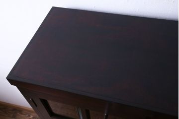 中古　松本民芸家具　G-1型　面取りカップボード(食器棚、本棚)(定価約41万4千円)(3)