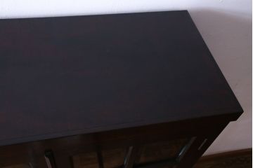 中古　松本民芸家具　G-1型　面取りカップボード(食器棚、本棚)(定価約41万4千円)(3)