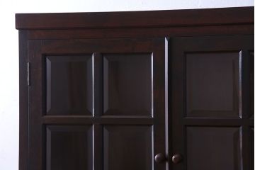 中古　松本民芸家具　G-1型　面取りカップボード(食器棚、本棚)(定価約41万4千円)(3)