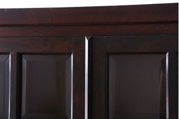 中古　松本民芸家具　G-1型　面取りカップボード(食器棚、本棚)(定価約41万4千円)(3)