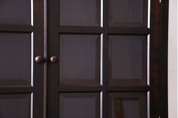 中古　松本民芸家具　G-1型　面取りカップボード(食器棚、本棚)(定価約41万4千円)(3)