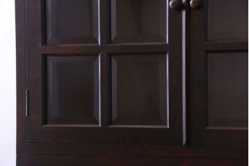 中古　松本民芸家具　G-1型　面取りカップボード(食器棚、本棚)(定価約41万4千円)(3)