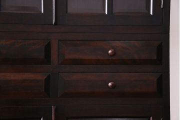 中古　松本民芸家具　G-1型　面取りカップボード(食器棚、本棚)(定価約41万4千円)(3)