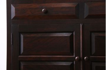 中古　松本民芸家具　G-1型　面取りカップボード(食器棚、本棚)(定価約41万4千円)(3)