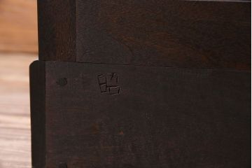 中古　松本民芸家具　G-1型　面取りカップボード(食器棚、本棚)(定価約41万4千円)(3)