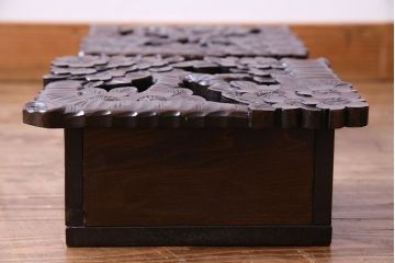 アンティーク雑貨　中古　伝統工芸　軽井沢彫り　豪華な意匠が美しいレターラック(状差し、壁掛け収納)