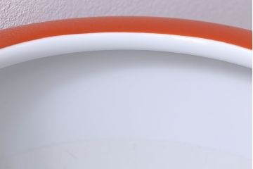 アンティーク雑貨　オールドノリタケ(日陶)　朱色地白菊文様　レトロな壱型火鉢(手あぶり、鉢カバー)(1)