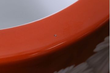 アンティーク雑貨　オールドノリタケ(日陶)　朱色地白菊文様　レトロな壱型火鉢(手あぶり、鉢カバー)(1)