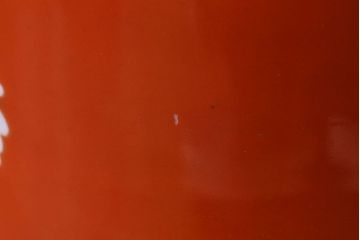 アンティーク雑貨　オールドノリタケ(日陶)　朱色地白菊文様　レトロな壱型火鉢(手あぶり、鉢カバー)(1)