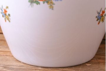アンティーク雑貨　【F様ご成約済み・ご決済用】オールドノリタケ(日陶)　色絵　草花　上品な雰囲気漂う壱型火鉢(手あぶり、鉢カバー)