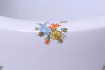 アンティーク雑貨　【F様ご成約済み・ご決済用】オールドノリタケ(日陶)　色絵　草花　上品な雰囲気漂う壱型火鉢(手あぶり、鉢カバー)