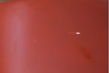 アンティーク雑貨　ノリタケ・則武(日陶)　朱色地白菊文様　レトロな参型火鉢(手あぶり、鉢カバー)