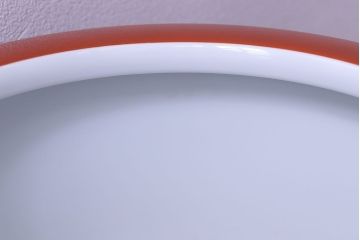 アンティーク雑貨　ノリタケ・則武(日陶)　朱色地白菊文様　レトロな参型火鉢(手あぶり、鉢カバー)