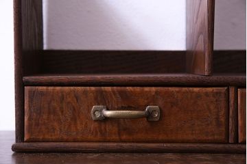 アンティーク雑貨　和製アンティーク　タモ材　アーチ形のデザインがおしゃれなブックスタンド(本立て、小物収納)