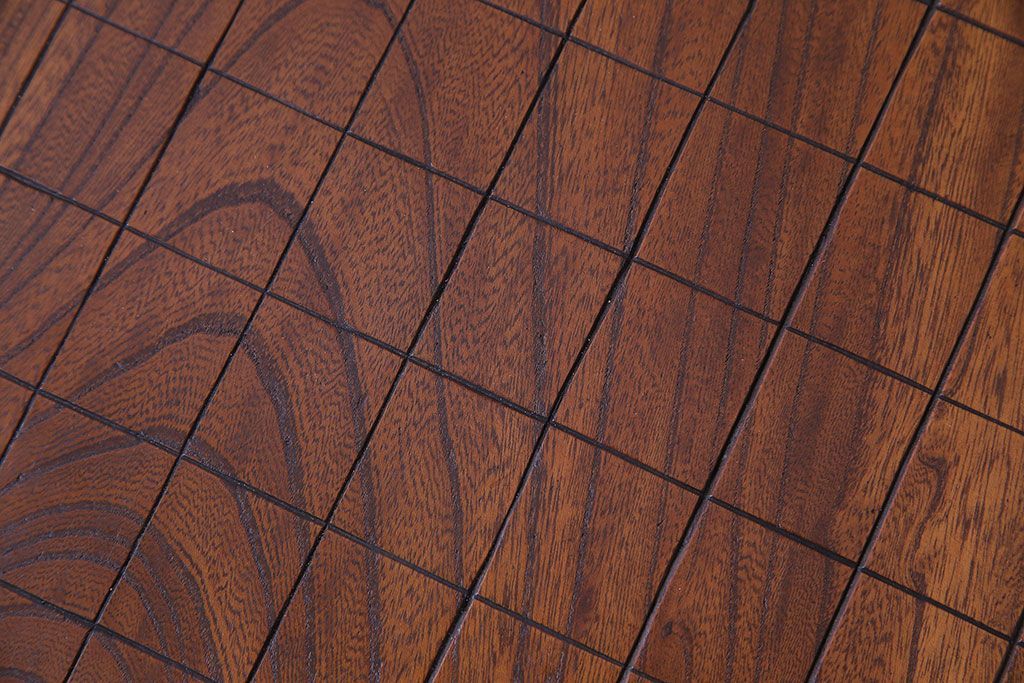 アンティーク雑貨　和製アンティーク　極厚!はっきりとした木目が印象的な総ケヤキ材の将棋盤(花台、飾り台)