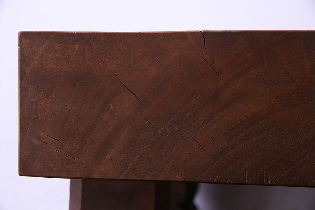 アンティーク雑貨　和製アンティーク　極厚!はっきりとした木目が印象的な総ケヤキ材の将棋盤(花台、飾り台)