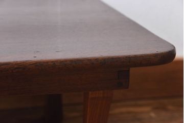 レトロ家具　昭和レトロ　ぬくもりのある栓材製のちゃぶ台(座卓、ローテーブル)