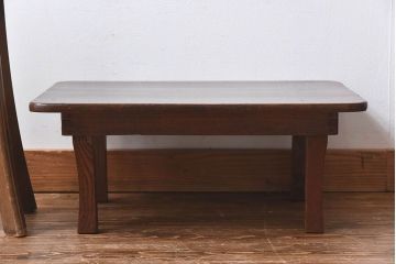レトロ家具　昭和レトロ　ぬくもりのある栓材製のちゃぶ台(座卓、ローテーブル)