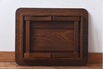 レトロ家具　昭和レトロ　ぬくもりのある栓材製のちゃぶ台(座卓、ローテーブル)