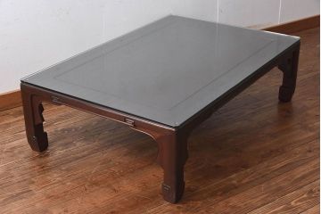 中古　美品　大阪唐木指物　上品なデザインのテーブル(座卓、ローテーブル)(定価約120万円)