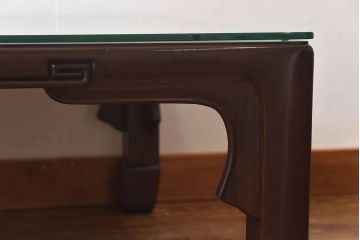 中古　美品　大阪唐木指物　上品なデザインのテーブル(座卓、ローテーブル)(定価約120万円)
