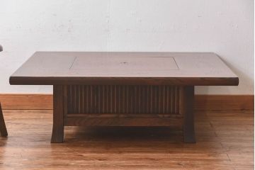 アンティーク雑貨　中古　九州民芸家具　小ぶりで使いやすい囲炉裏テーブル(火鉢、ローテーブル、座卓)