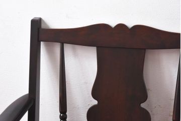 中古　北海道民芸家具　ラフジュオリジナルクッション付きラブソファ(二人掛けソファ)