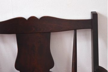 中古　北海道民芸家具　ラフジュオリジナルクッション付きラブソファ(二人掛けソファ)