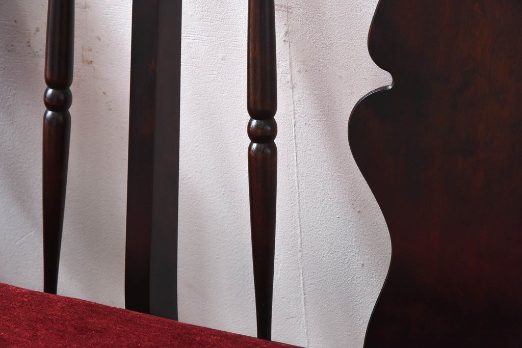 中古　北海道民芸家具　ラフジュオリジナルクッション付きラブソファ(二人掛けソファ)