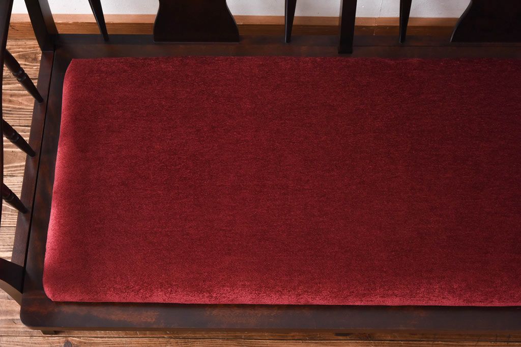 中古　北海道民芸家具　ラフジュオリジナルクッション付きラブソファ(二人掛けソファ)