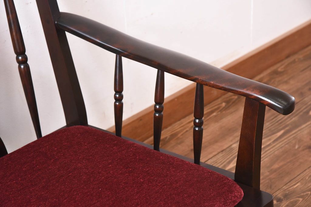 中古　北海道民芸家具　ラフジュオリジナルクッション付きラブソファ(二人掛けソファ)