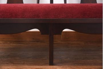 中古　北海道民芸家具　ラフジュオリジナルクッション付きラブソファ(二人掛けソファ)