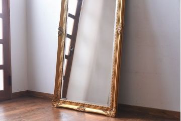 アンティーク雑貨　中古　豪華で目を引くアンティーク調ミラー(姿見、鏡)