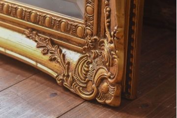 アンティーク雑貨　中古　豪華で目を引くアンティーク調ミラー(姿見、鏡)