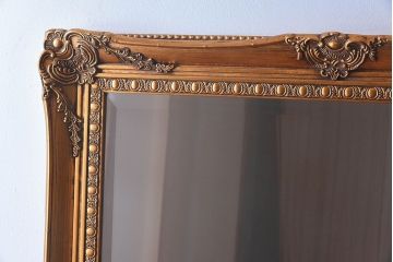 アンティーク雑貨　中古　豪華で目を引くアンティーク調ミラー(姿見、鏡)