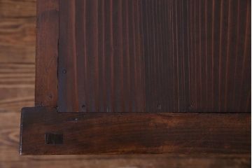 レトロ家具　和製アンティーク　人気のモールガラス!　レトロな脚付きローボード(ローチェスト、テレビボード)