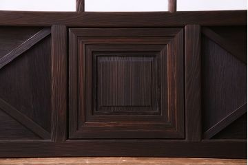 和製アンティーク　結霜ガラス　モダンなデザインのガラス戸(引き戸、建具)2枚セット(1)