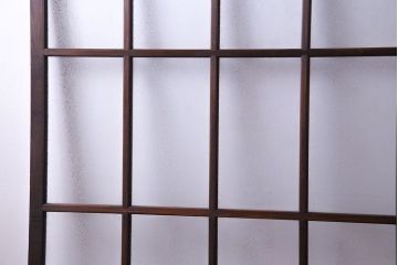 和製アンティーク　結霜ガラス　モダンなデザインのガラス戸(引き戸、建具)2枚セット(1)