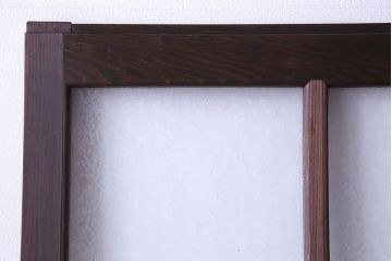 和製アンティーク　結霜ガラス　モダンなデザインのガラス戸(引き戸、建具)2枚セット(2)