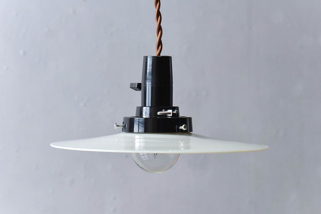 昭和レトロ　昔懐かしい魅力のある平笠シェード(天井照明、ペンダントライト)(1)