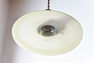 昭和レトロ　昔懐かしい魅力のある平笠シェード(天井照明、ペンダントライト)(2)