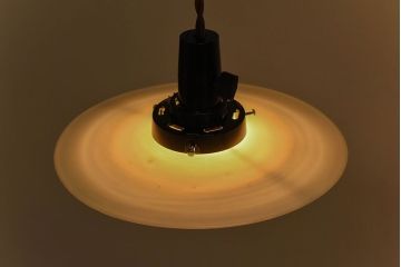 昭和レトロ　昔懐かしい魅力のある平笠シェード(天井照明、ペンダントライト)(2)