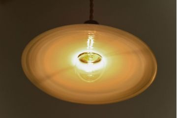 昭和レトロ　昔懐かしい魅力のある平笠シェード(天井照明、ペンダントライト)(3)