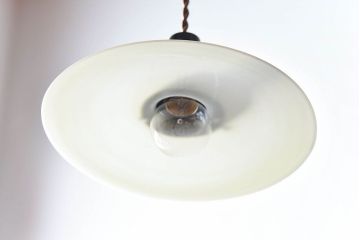 昭和レトロ　昔懐かしい魅力のある平笠シェード(天井照明、ペンダントライト)(3)